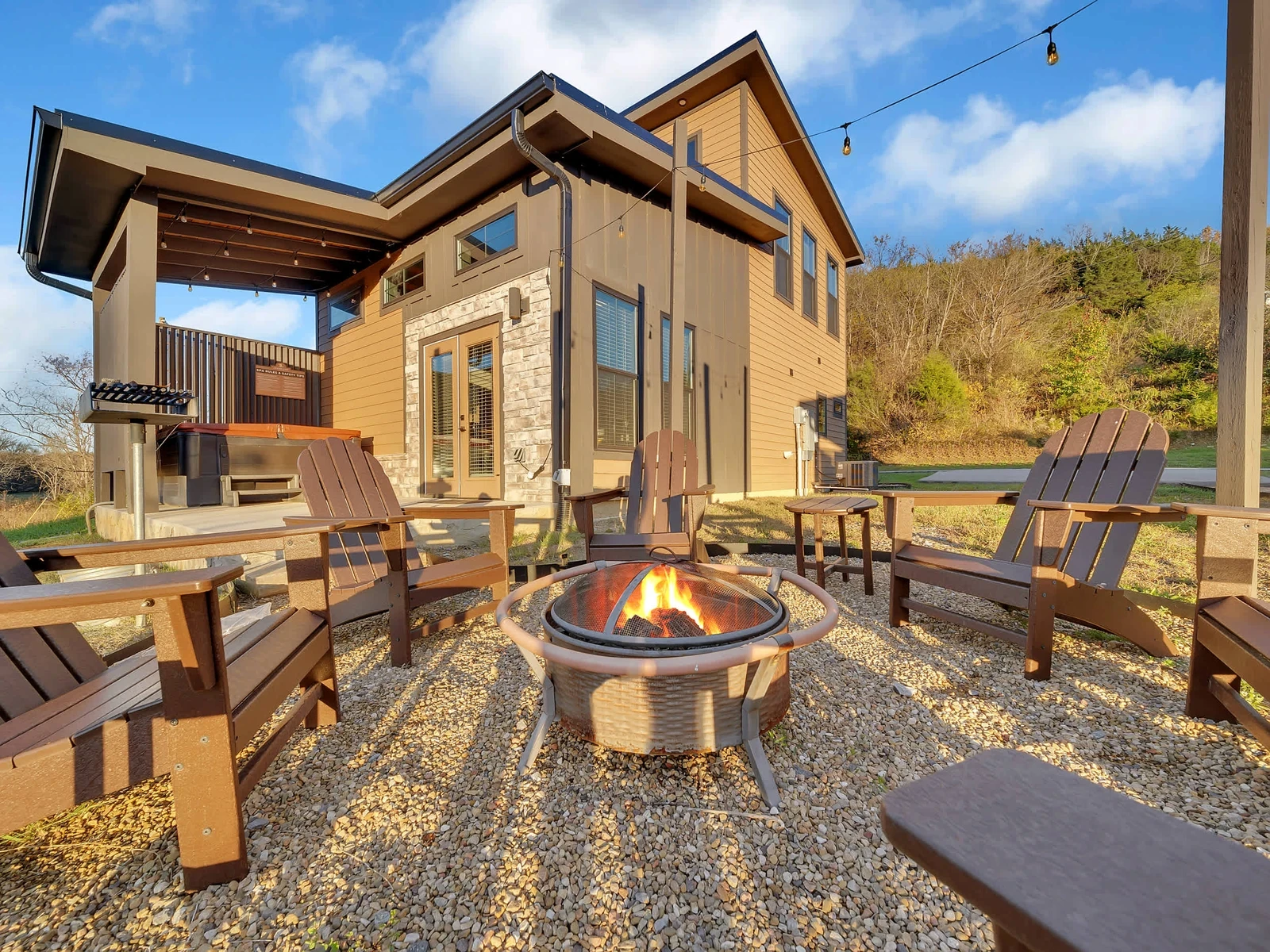 outdoor fire pit Sevierville cabin 